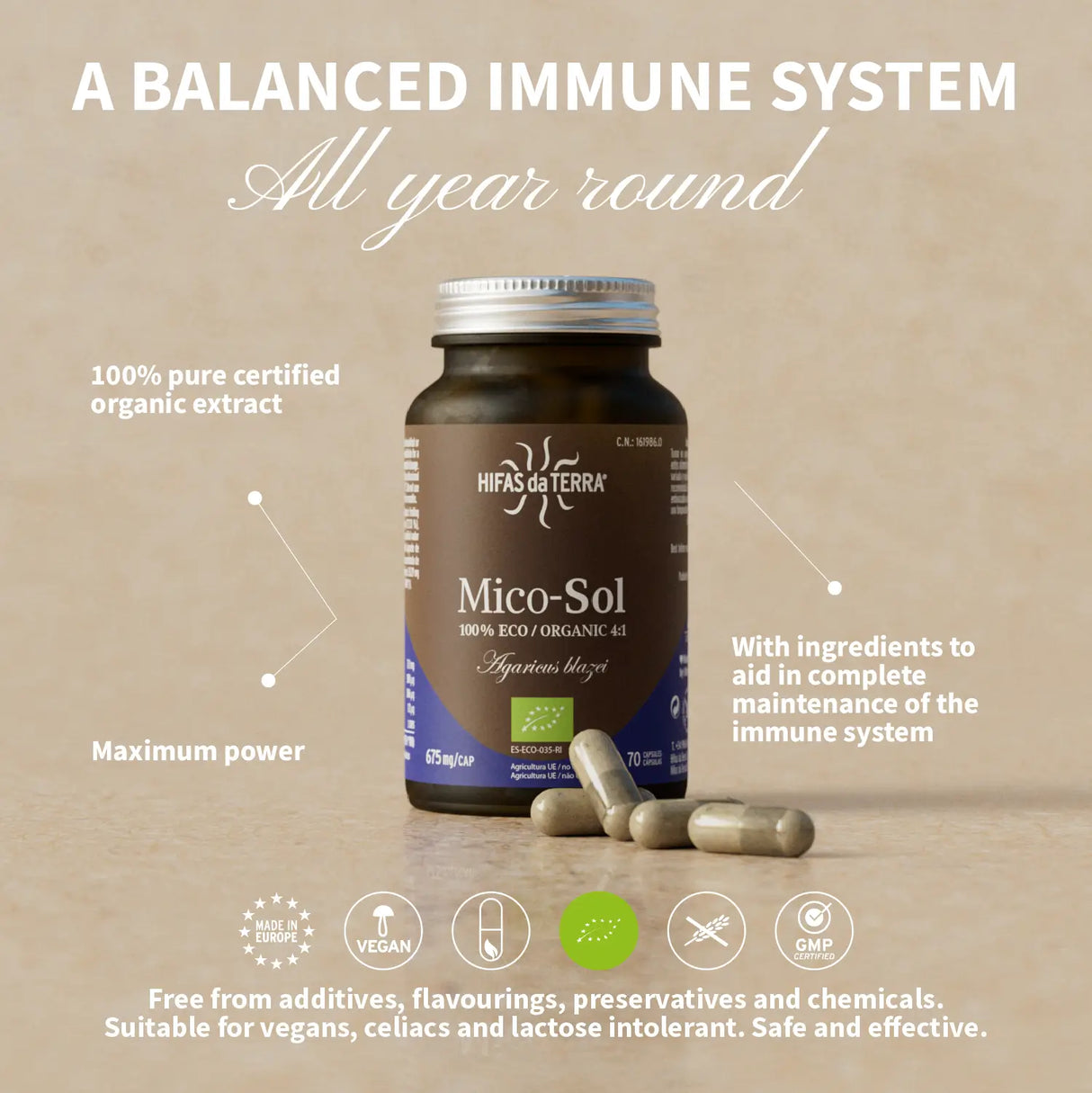 Mico Sol (Agaricus blazei) extract capsules