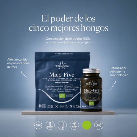 Mico Five (Chaga, Reishi, Maitake, Shiitake, Sun mushroom) Capsules